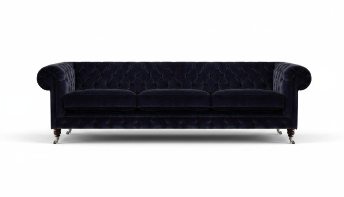 Blau Sofa Dreisitzer Wohnzimmer Polstermöbel Sofas Textil Polster Chesterfield