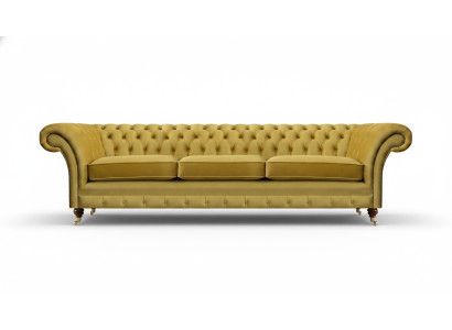 Chesterfield Neu Luxus Sofa Dreisitzer Polstermöbel Modern Gelb Textil
