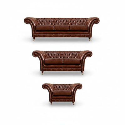 Polstermöbel Couchgarnituren 3tlg Polster Sitz Sessel Chesterfield Sofas Neu