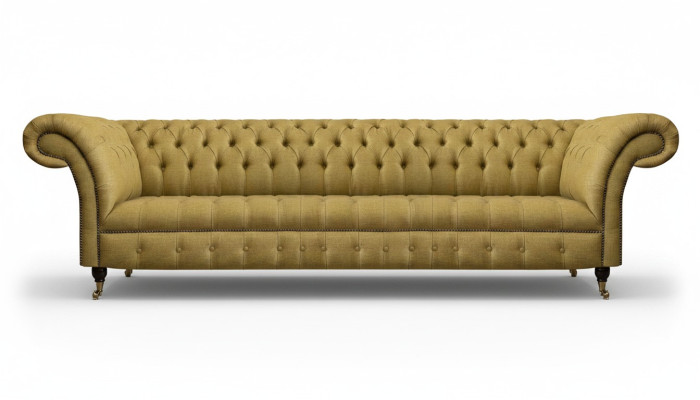 Luxus Sofa Viersitzer Couch Wohnzimmer Chesterfield Textil Polstermöbel
