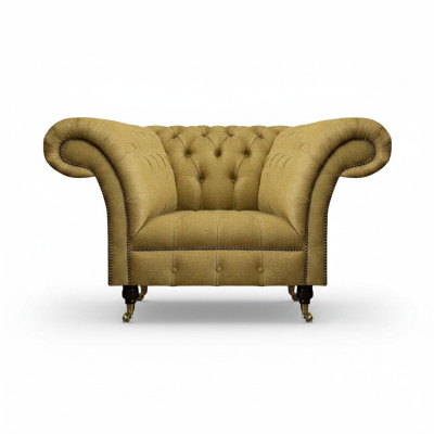 Sessel Textil Einrichtung Luxus Polstersessel Chesterfield Wohnzimmer Neu
