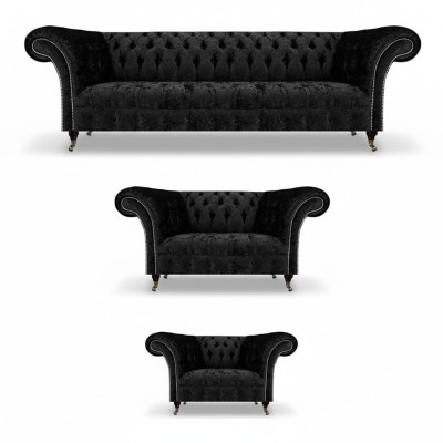 Chesterfield Sofagarnitur 3tlg Komplett Wohnzimmer Sofas Couch Neu Set
