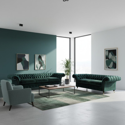 Komplett Möbel Wohnzimmer Sofas 3+2 Sofagarnitur Couchen Chesterfield
