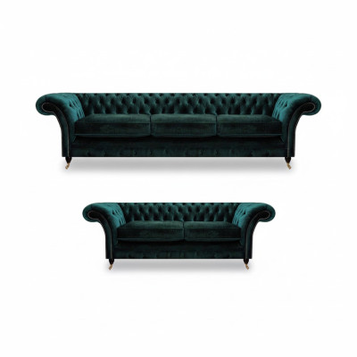 Komplett Möbel Wohnzimmer Sofas 3+2 Sofagarnitur Couchen Chesterfield
