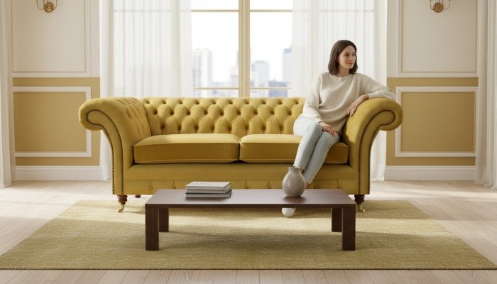 Luxus Sofa Zweisitzer Textil Couch Wohnzimmer Chesterfield Polstermöbel