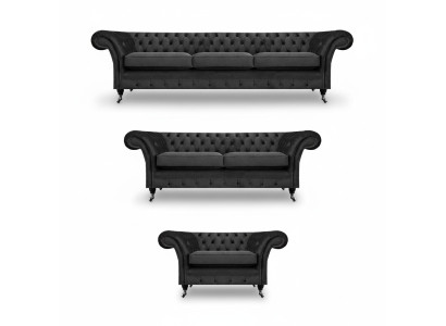 Sofagarnitur Sofas Couchen Wohnzimmer Sessel Chesterfield Einrichtung 3+2+1
