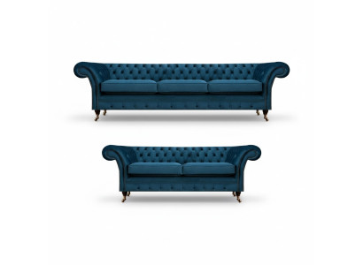 Sofagarnitur Chesterfield Textilsofa Sofas Couch Polster Sessel Wohnzimmer