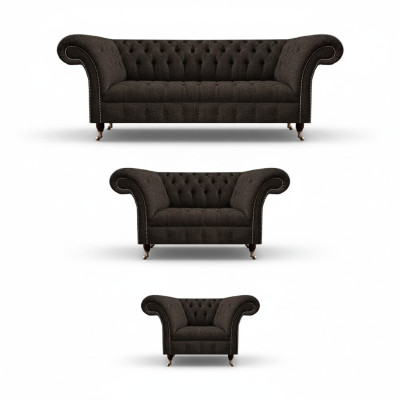 Luxus Komplett Designer Einrichtung Polstermöbel Set 3tlg Sofas Couch