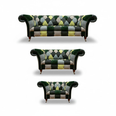 Chesterfield Wohnzimmer Modern Polstermöbel Sofagarnitur 3tlg 3+2+1