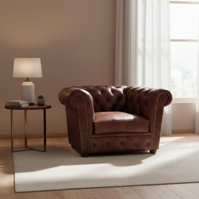 Wohnzimmer Sessel Neu Couch Einrichtung Luxus Designer Leder Möbel Chesterfield