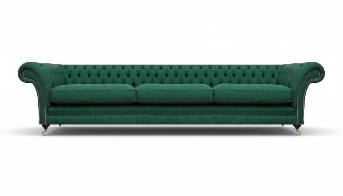 Wohnzimmer Sofa Dreisitze Couch Textil Stoff Einrichtung Luxus Chesterfield