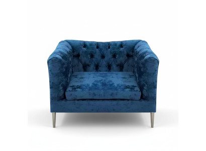 Polstermöbel Blau Sessel Chesterfield Wohnzimmer Modern Polstersitz