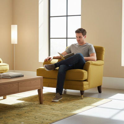 Sessel Neu Stoff Textil Möbel Sitz Polstermöbel Einrichtung Couch Chesterfield