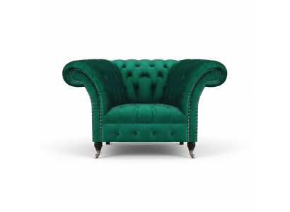 Luxus Einrichtung Sessel Chesterfield Wohnzimmer Textil Möbel Polstermöbel