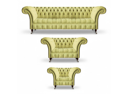 Wohnzimmer Sofa Set 3tlg Luxus Sitzmöbel Chesterfield Sofagarnitur Neu