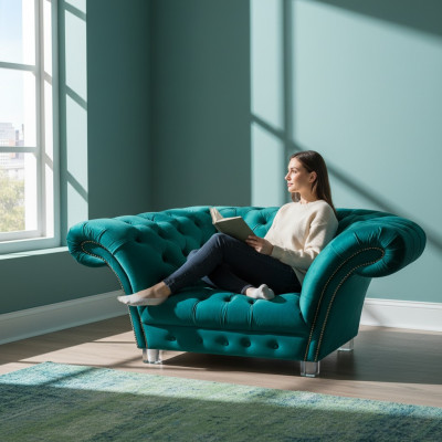 Wohnzimmer Textil Sessel Neu Sitz Chesterfield Sitzmöbel Designer Polster Möbel