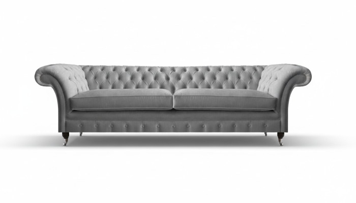 Luxus Sofa Couch Zweisitzer Wohnzimmer Chesterfield Designer Polster Grau