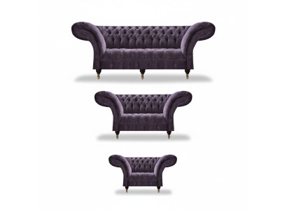 Schicke Lila Chesterfield Sofas Designer Komplette Wohnzimmer Garnitur