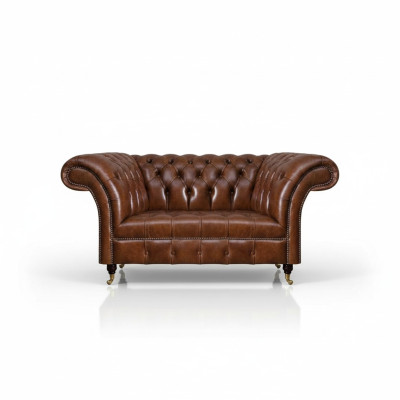Ledercouch Chesterfield Braunes Sofa Wohnzimmer Designer Ledermöbel