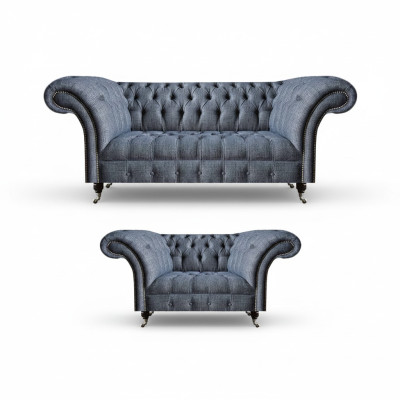 Wohnzimmer Chesterfield Sofas Designer Polster Garnitur 3-Sitzer 2-er