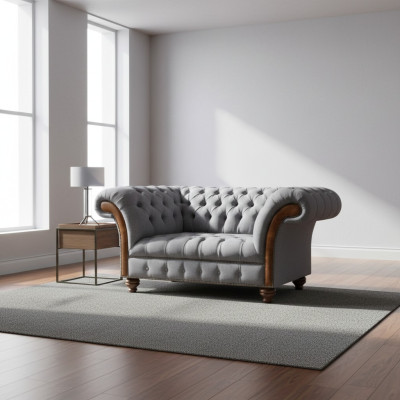 Luxus Möbel Zweisitzer Sofa Couch Chesterfield Designer Textil Wohnzimmer