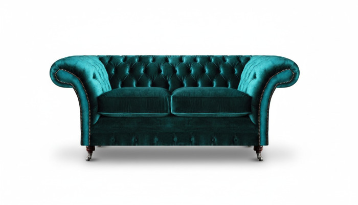 Grün Zweisitzer Sofa Couch Wohnzimmer Luxus Designer Textil Möbel