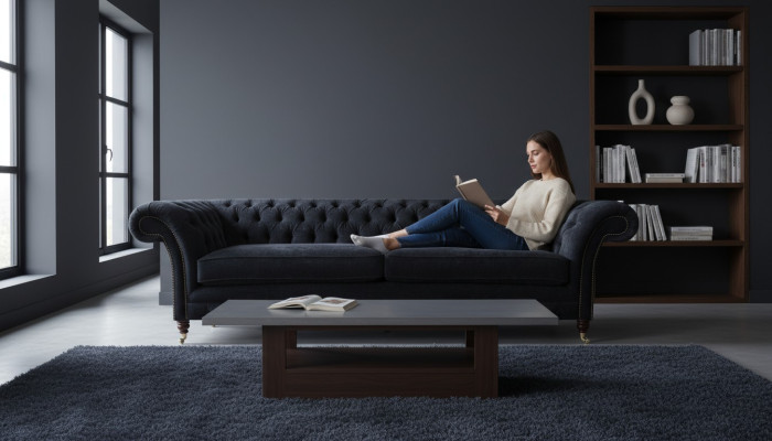 Luxuriöser Chesterfield Polster Zweisitzer Designer Stoffcouchen Möbel