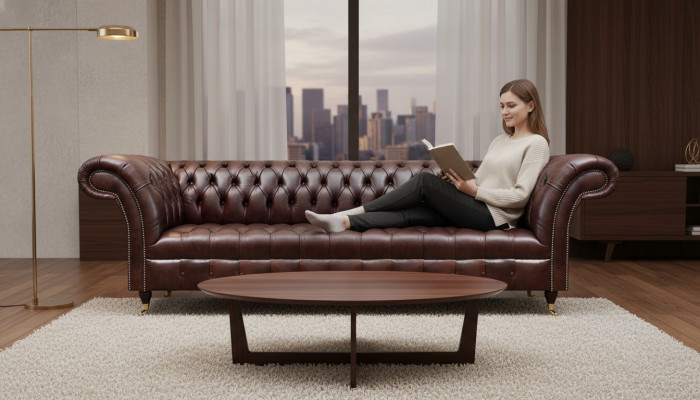 Modernes Kunstleder Sofa Designer Wohnzimmer Viersitzer Polstercouch