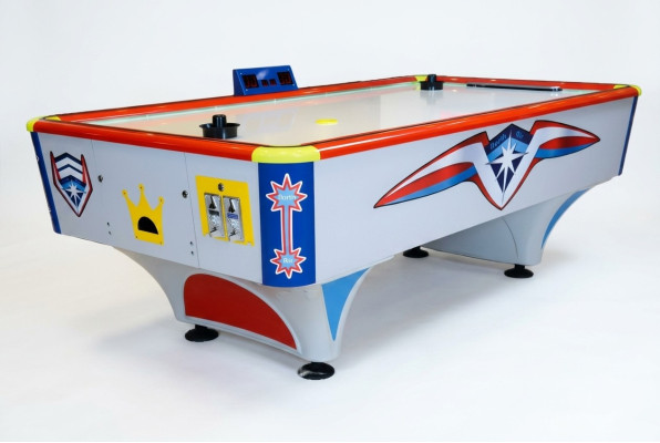 Večbarvna aluminijasta in MDF miza za zračni hokej