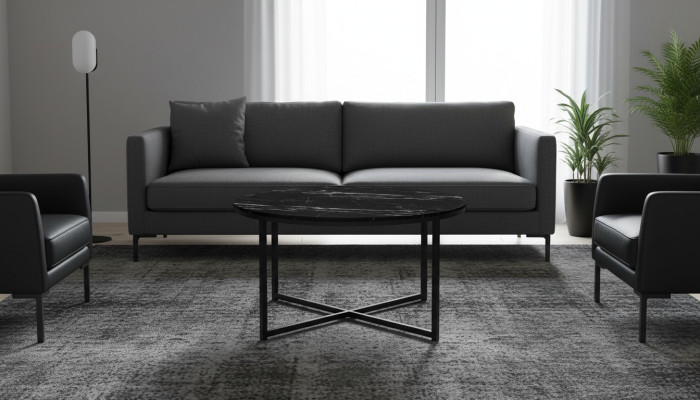  Couchtisch schwarz Wohnzimmer hochwertige moderne minimalistische Möbel neu Holz