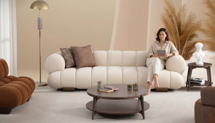 Weißer Wohnzimmer Dreisitzer Designer Polstersofas Luxuriöse Couchen