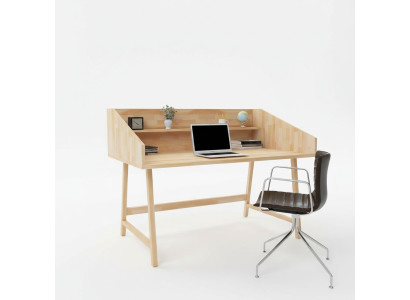 Stilvoller Hellbrauner Schreibtisch Designer Bürotische Luxus Holz Möbel