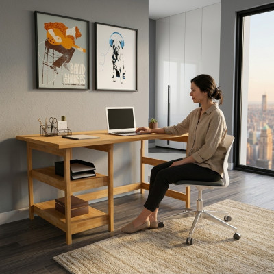 Braune Bürotische Designer Hochwertige Holztisch Moderne Schreibtische