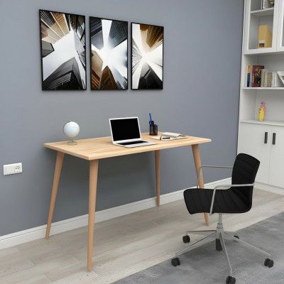 Beiger Holztisch Designer Loft-Tisch Stilvolle Schreibtische Luxus Möbel