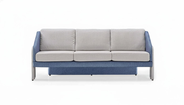 Grau-Blauer Dreisitzer Moderne Polstersofas Designer Wohnzimmer Couch