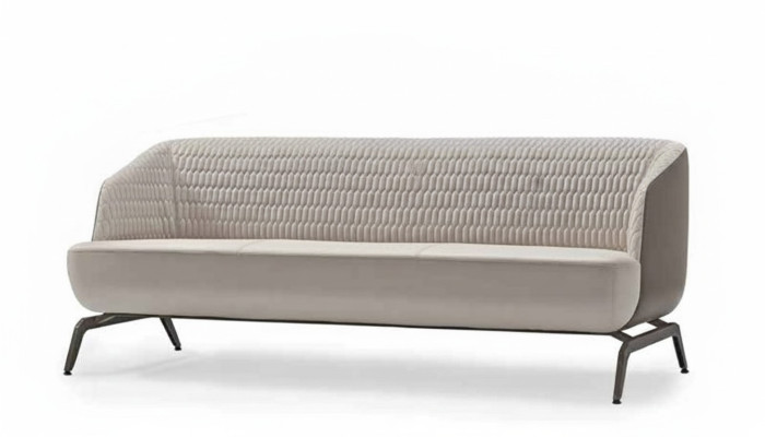 Weiße Polstercouch Designer Wohnzimmer Sitzmöbel 3-Sitzer Textilsofa