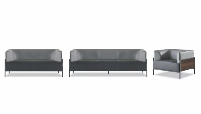 Multifunktional Sofa-Set Ledersofa Modern Holz Pflegelicht Einfarbig