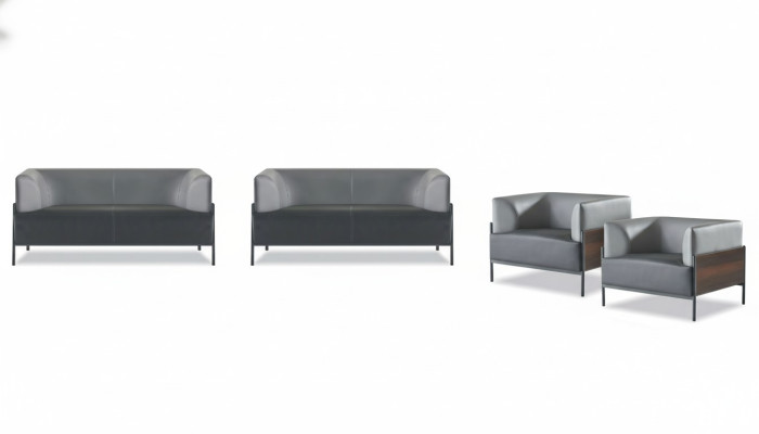 Ergonomischer Komplett Sofa-Set 4tlg Schwarz Designer Polster Modern Stil