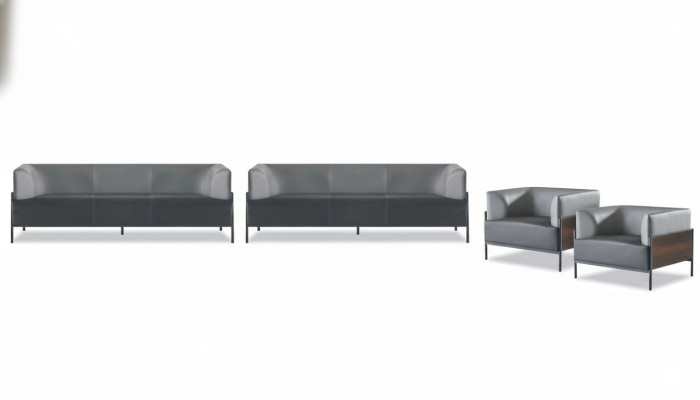 Exclusive Universelle Sofagarnituren 4tlg Leder Schwarz Modern Designer