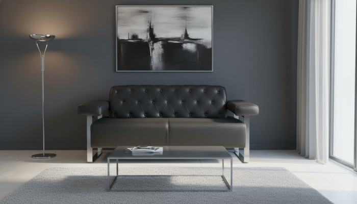Luxus Schwarz 2-Sitzer Sofa Chesterfield Stil Original Designer Modern