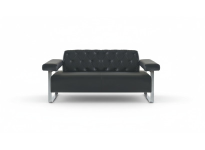 Luxus Schwarz 2-Sitzer Sofa Chesterfield Stil Original Designer Modern