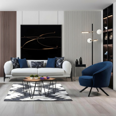 Weißes Relaxsofa Designer Wohnzimmer Sitzmöbel Polster Couchen Möbel