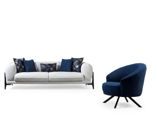 Weißes Relaxsofa Designer Wohnzimmer Sitzmöbel Polster Couchen Möbel
