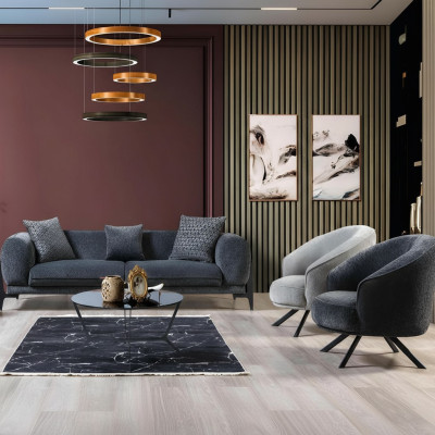 Beige Arbeitszimmer Garnitur Designer Konferenztisch Edle Holz Schränke