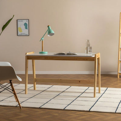Weiß-Beiger Schreibtisch Designer Bürotische Computertische Holz Möbel