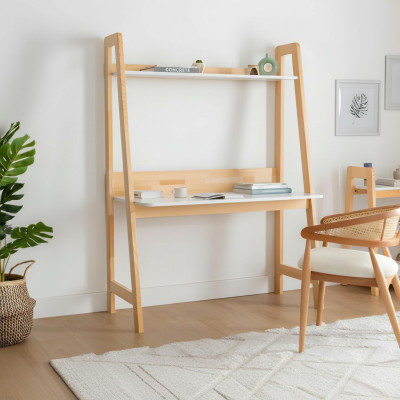 Hellbeiger Schreibtisch Luxuriöse Arbeitszimmer Designer Holz Tische