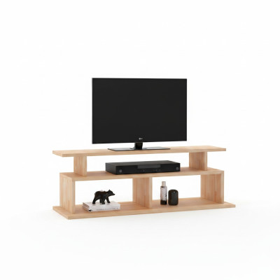 Stilvoller Beiger TV-Ständer Wohnzimmer Sideboard Robuster Holz Regal