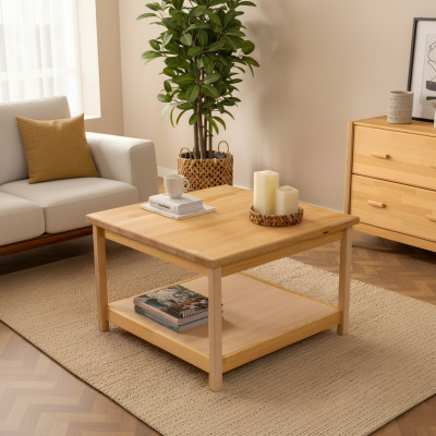 Beiger Holz Couchtisch Moderner Wohnzimmer Kaffeetisch Designer Möbel