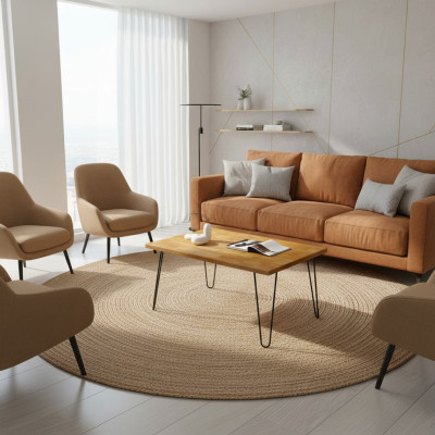 Robuster Brauner Sofatisch Designer Wohnzimmer Couchtische Holz Möbel