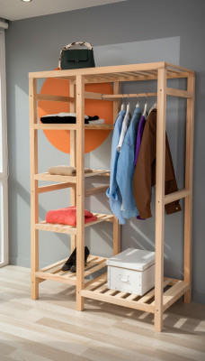 Garderobe Beige Regal Schrank Kleider Schrank Möbel Modern Garderoben Holz